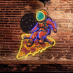 Space Pizza Party Astronauts Sitting LED neon sign product image
