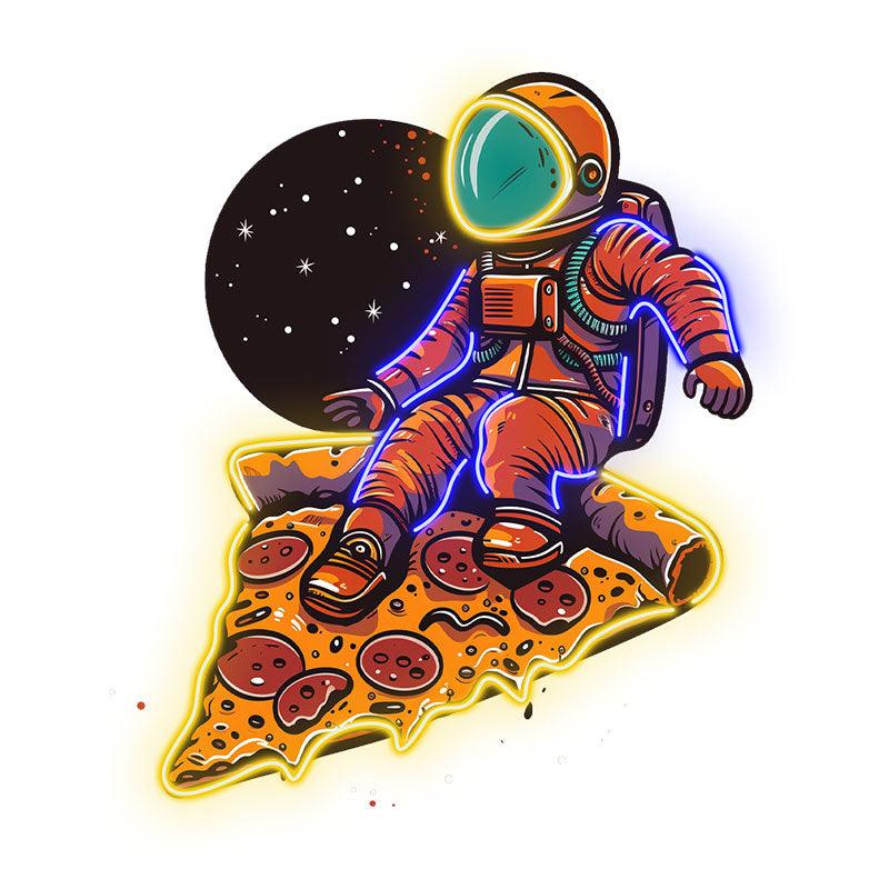 Space Pizza Party Astronauts Sitting LED neon sign product image