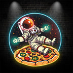 Delicious in Space Astronaut Lying on LED neon sign by NeonCS