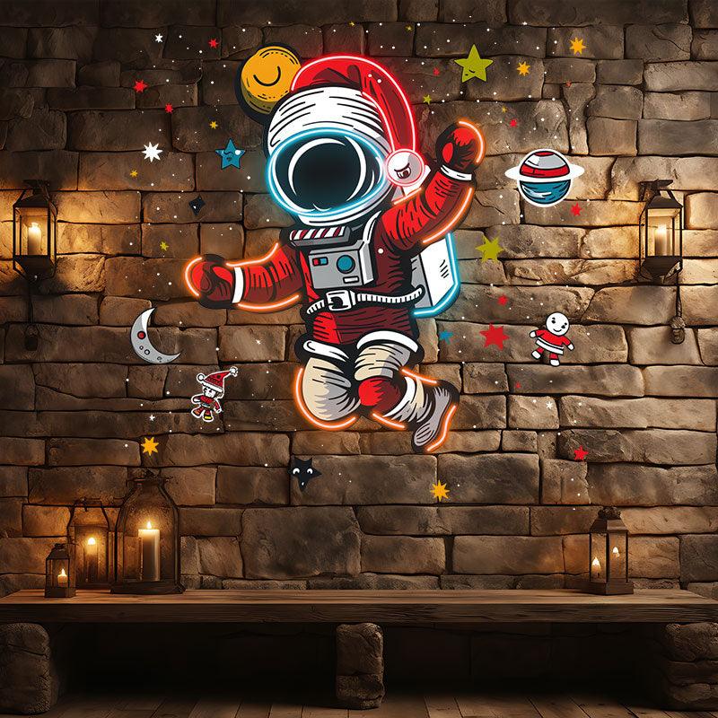 Astronaut Santa's Space Adventure: LED neon sign product image