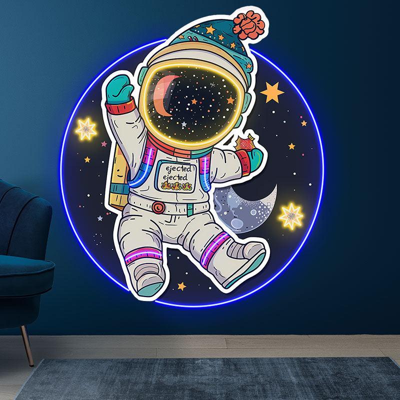 Colorful Christmas Spacesuits: a LED neon sign product image