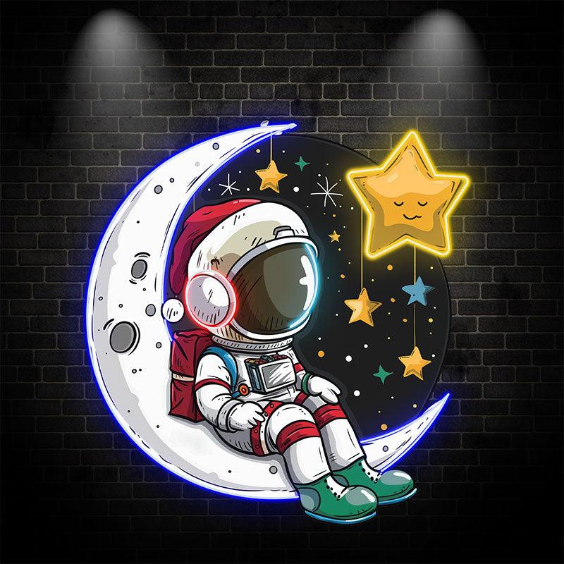 Christmas Eve on the Moon: Astronauts LED neon sign by NeonCS