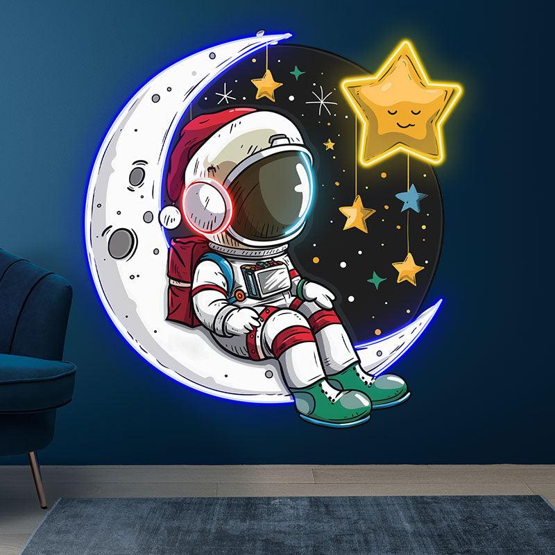 Christmas Eve on the Moon: Astronauts LED neon sign product image