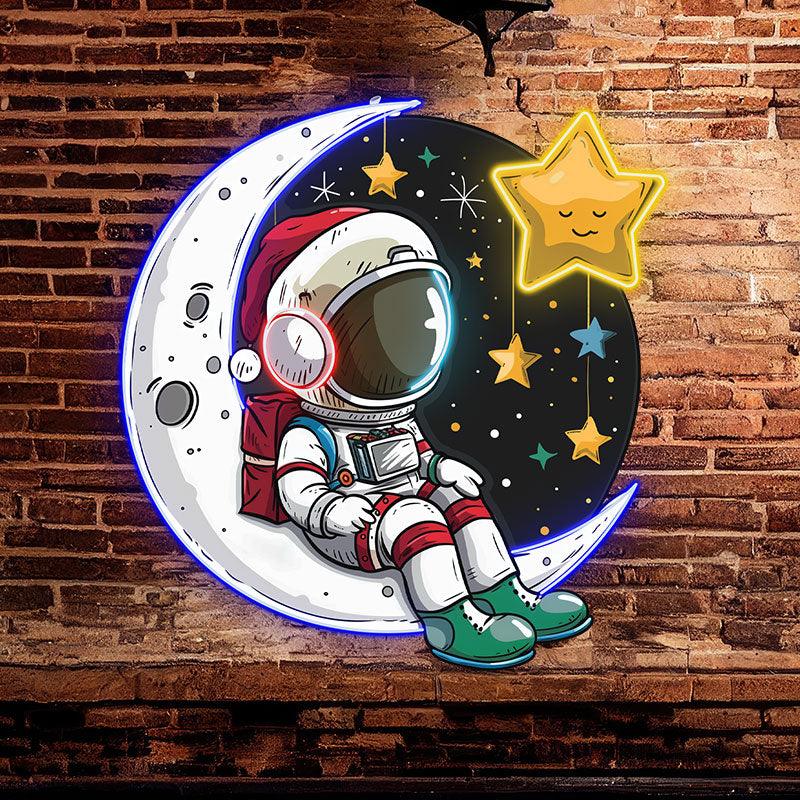 Christmas Eve on the Moon: Astronauts LED neon sign product image