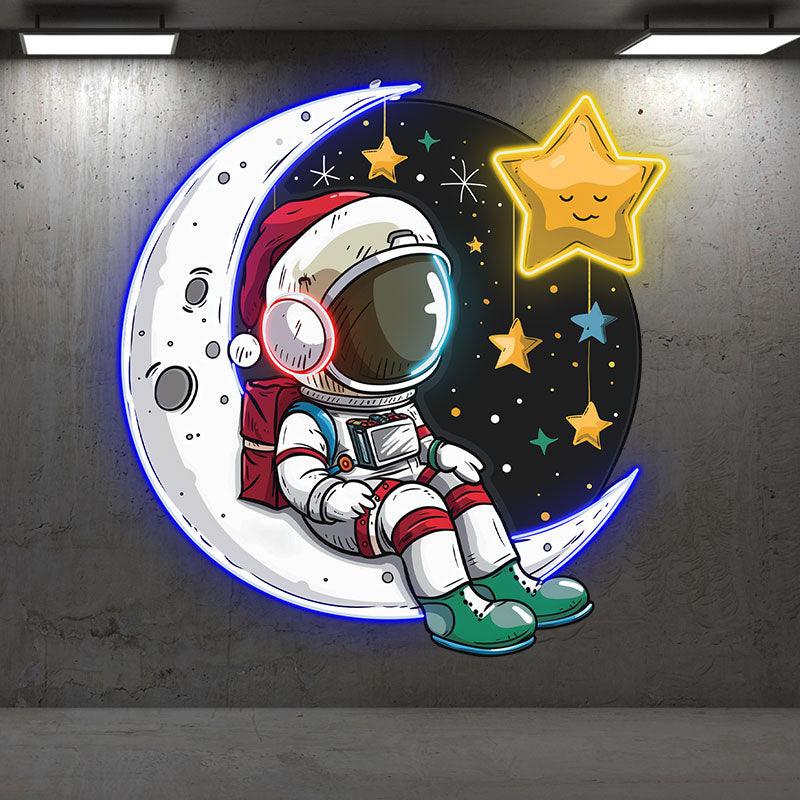 Christmas Eve on the Moon: Astronauts LED neon sign product image