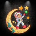 Astronauts on a Golden LED neon sign by NeonCS