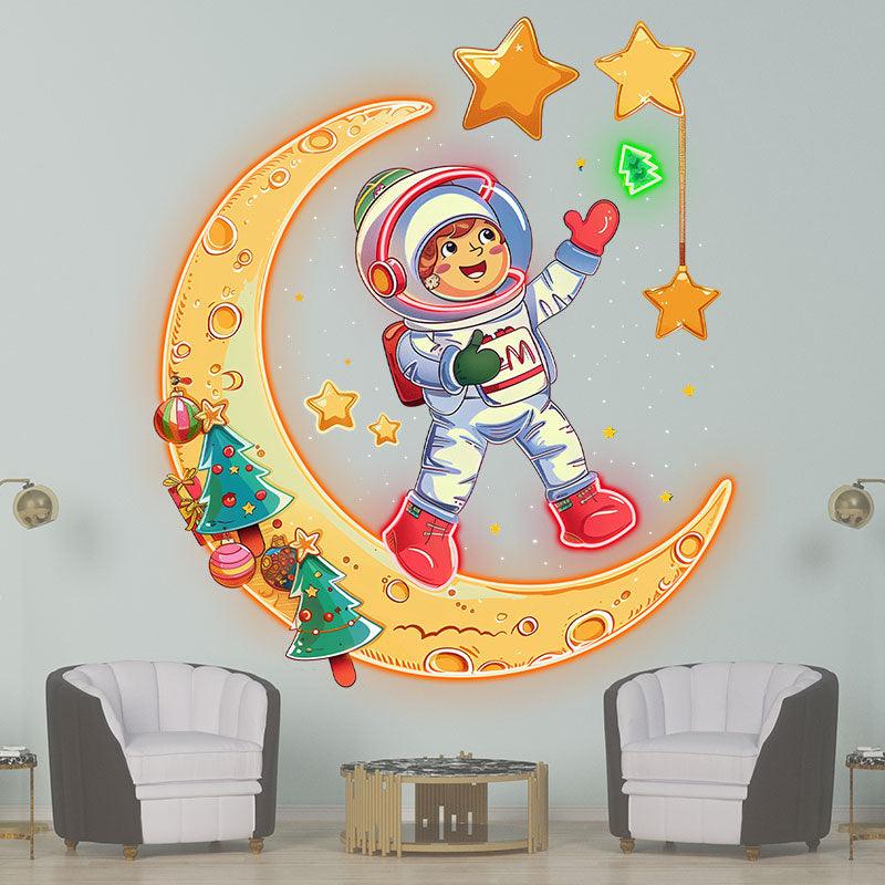 Astronauts on a Golden LED neon sign product image