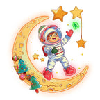 Astronauts on a Golden LED neon sign product image