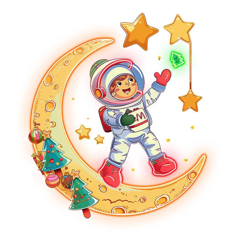 Astronauts on a Golden LED neon sign product image