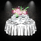 Wedding Delight: Pink Flowers on White LED neon sign by NeonCS