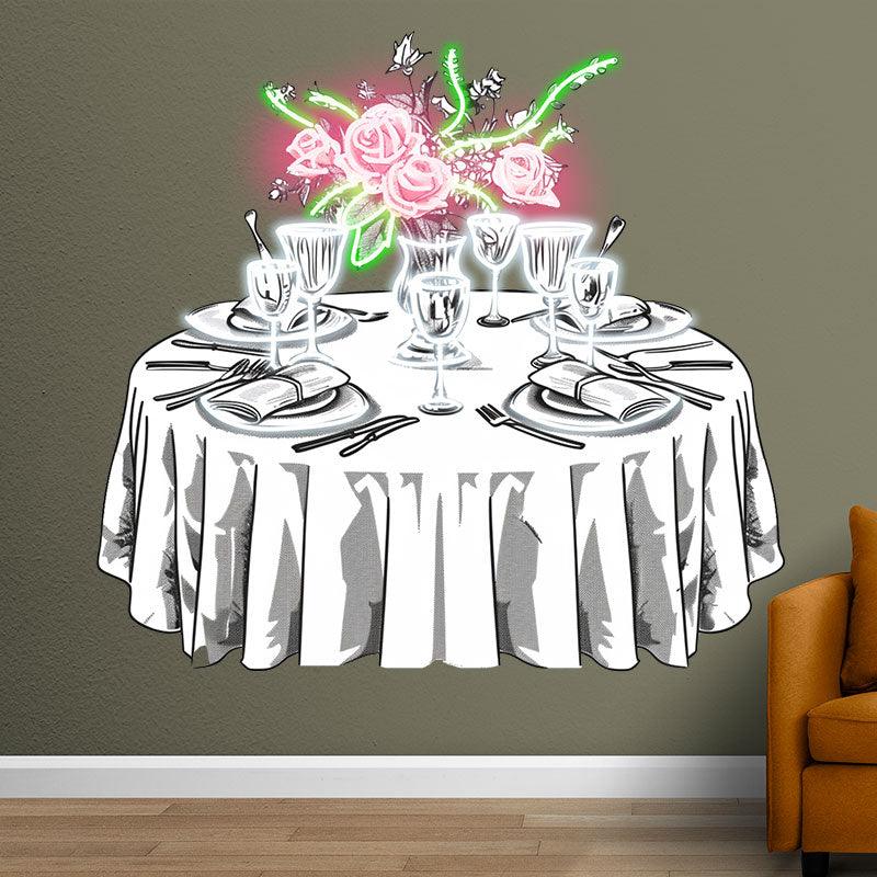 Wedding Delight: Pink Flowers on White LED neon sign product image