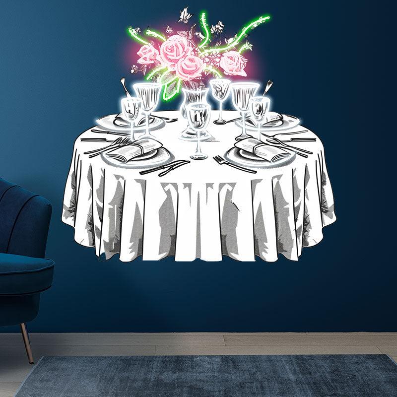 Wedding Delight: Pink Flowers on White LED neon sign product image