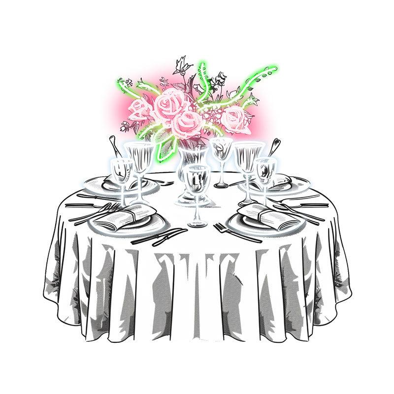 Wedding Delight: Pink Flowers on White LED neon sign product image