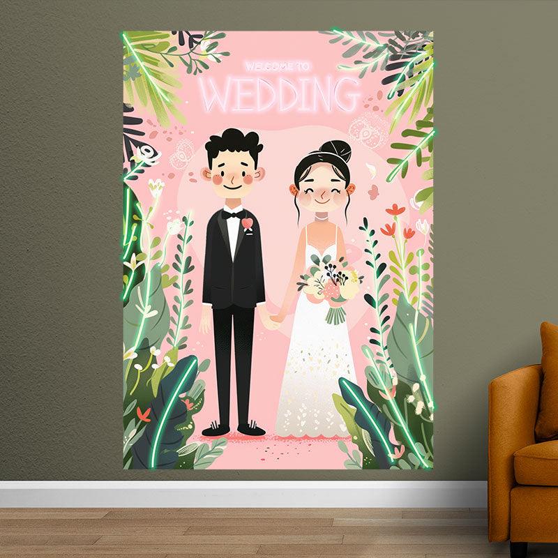 Romantic Bride and Groom Hand in Hand LED neon sign product image