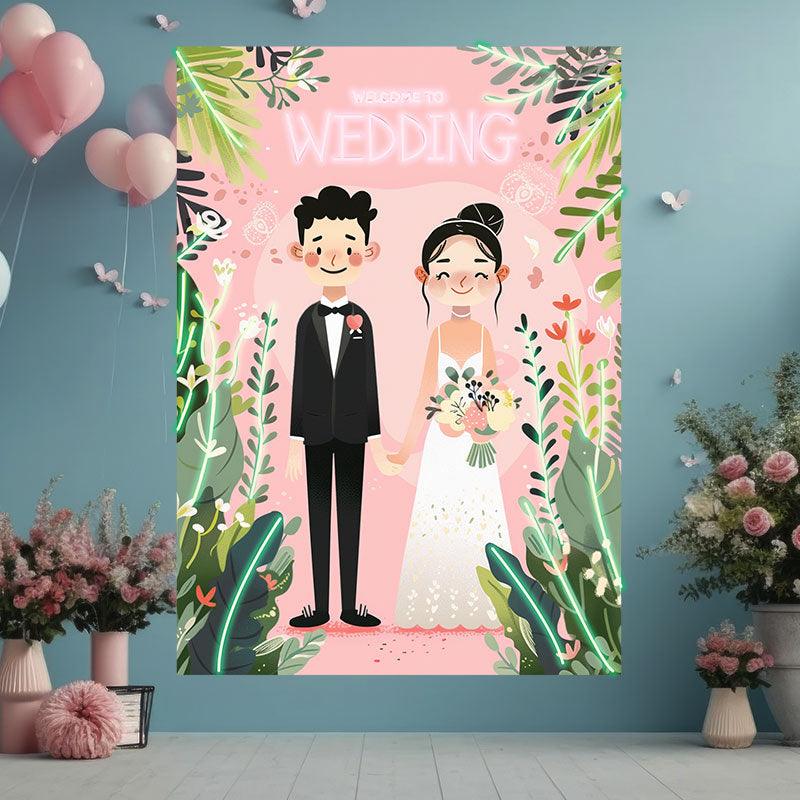 Romantic Bride and Groom Hand in Hand LED neon sign product image