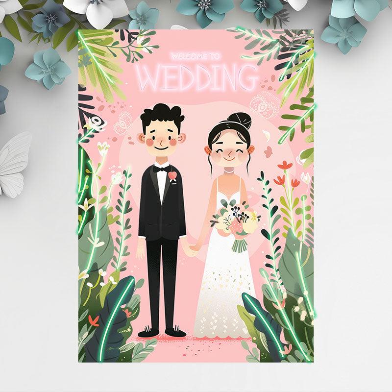 Romantic Bride and Groom Hand in Hand LED neon sign product image