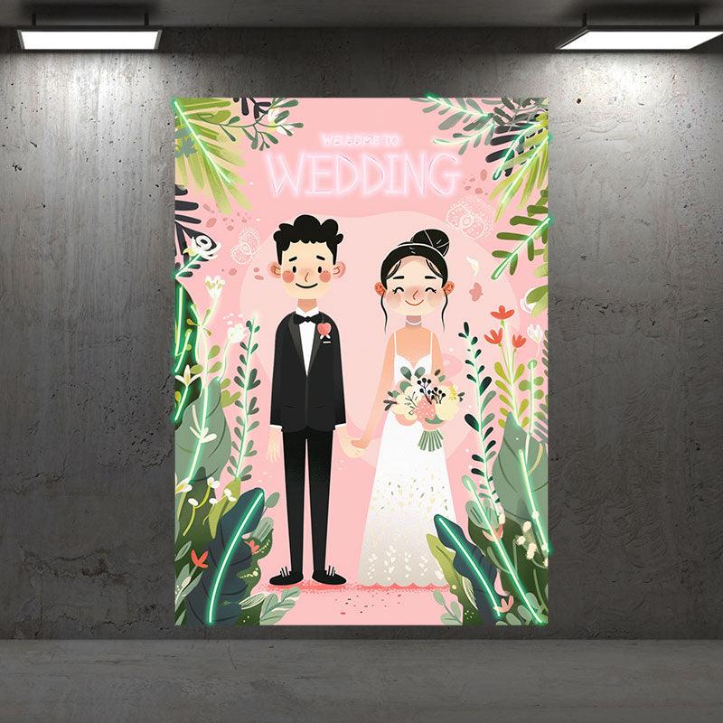 Romantic Bride and Groom Hand in Hand LED neon sign product image