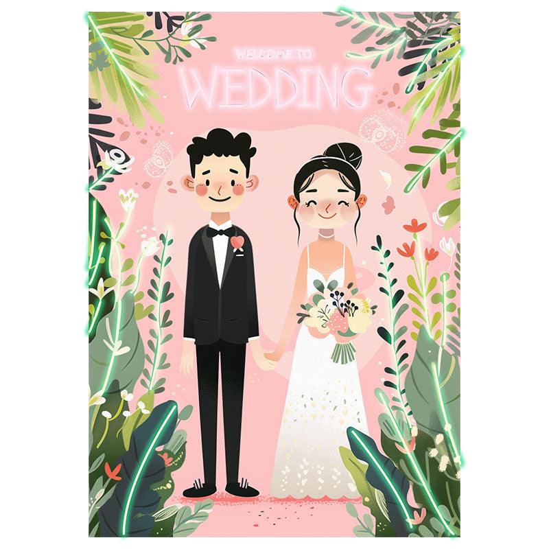Romantic Bride and Groom Hand in Hand LED neon sign product image