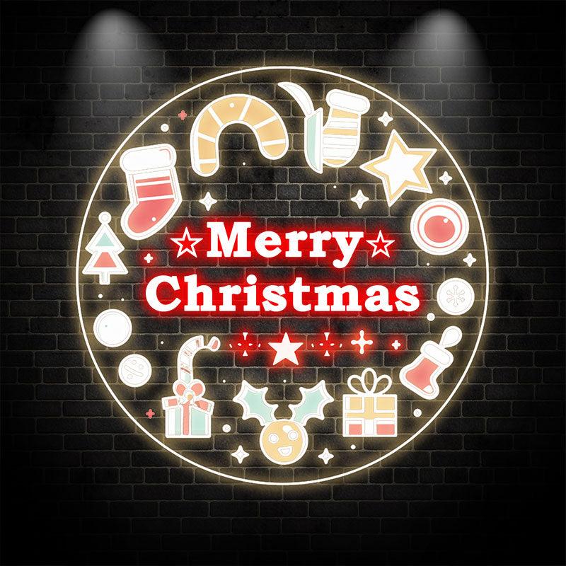 Creative Round Merry Christmas Gift & LED neon sign by NeonCS