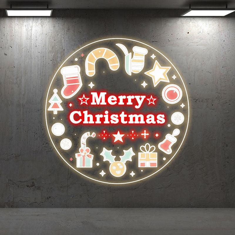 Creative Round Merry Christmas Gift & LED neon sign product image