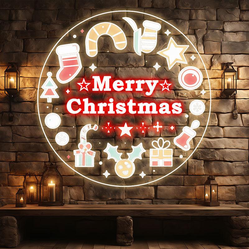 Creative Round Merry Christmas Gift & LED neon sign product image