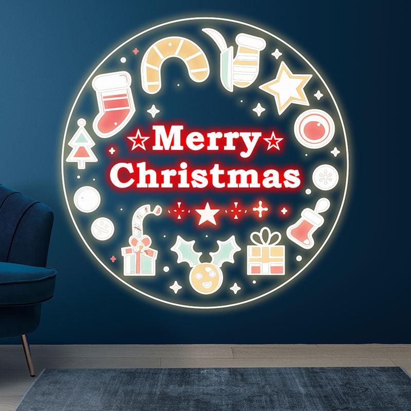 Creative Round Merry Christmas Gift & LED neon sign product image