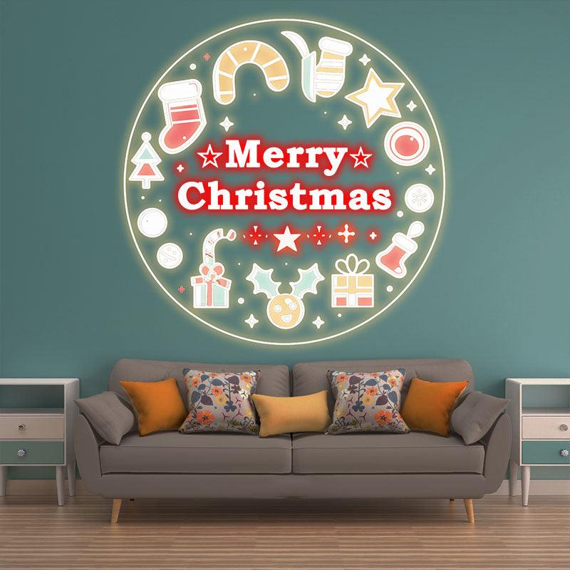 Creative Round Merry Christmas Gift & LED neon sign product image