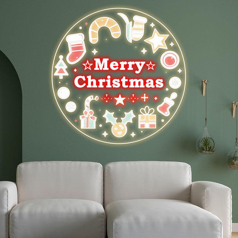 Creative Round Merry Christmas Gift & LED neon sign product image