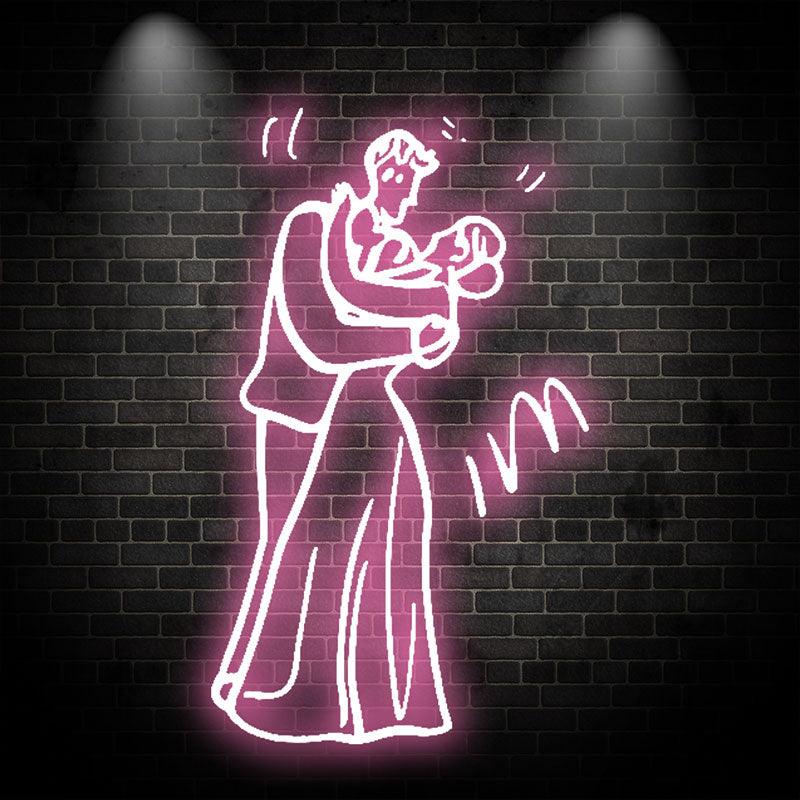 Romantic Pink Wedding Bride and Groom LED neon sign by NeonCS