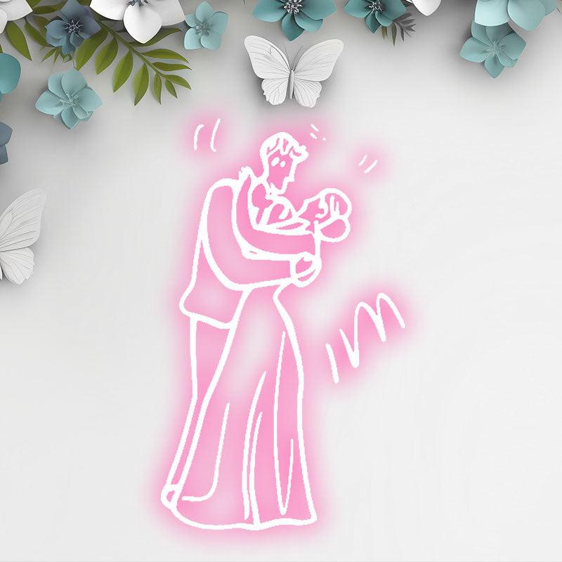 Romantic Pink Wedding Bride and Groom LED neon sign product image