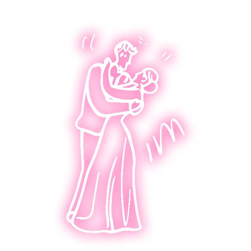 Romantic Pink Wedding Bride and Groom LED neon sign product image