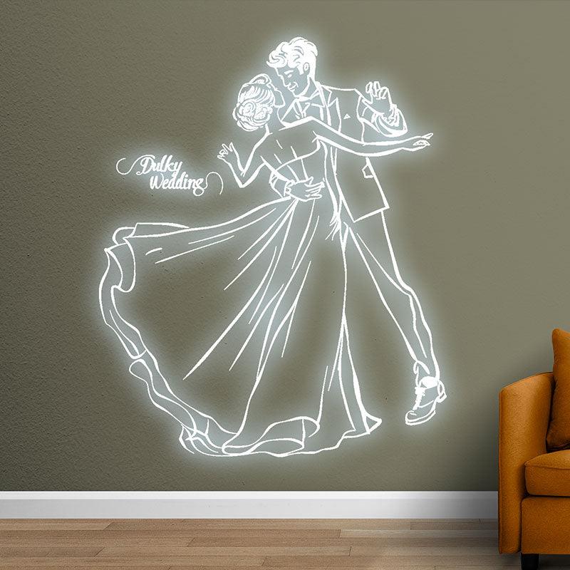 Pure White Wedding Bride and Groom LED neon sign product image