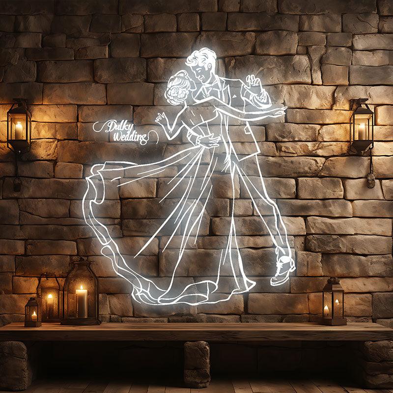 Pure White Wedding Bride and Groom LED neon sign product image