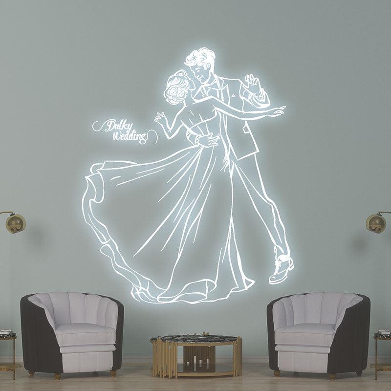 Pure White Wedding Bride and Groom LED neon sign product image