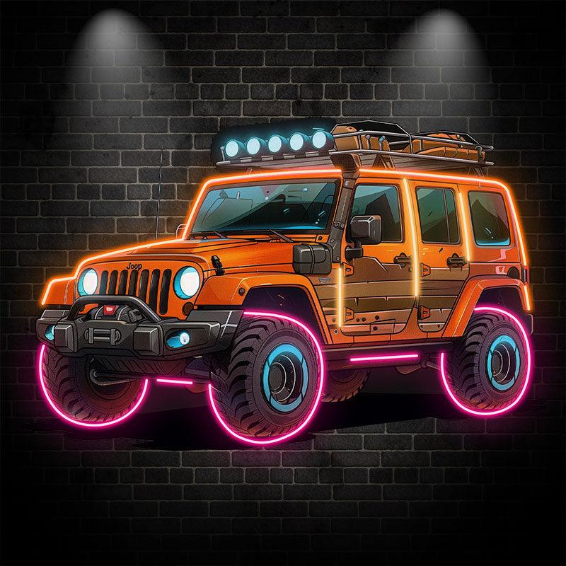Orange Jeep Lights Creative Unique Car LED neon sign by NeonCS