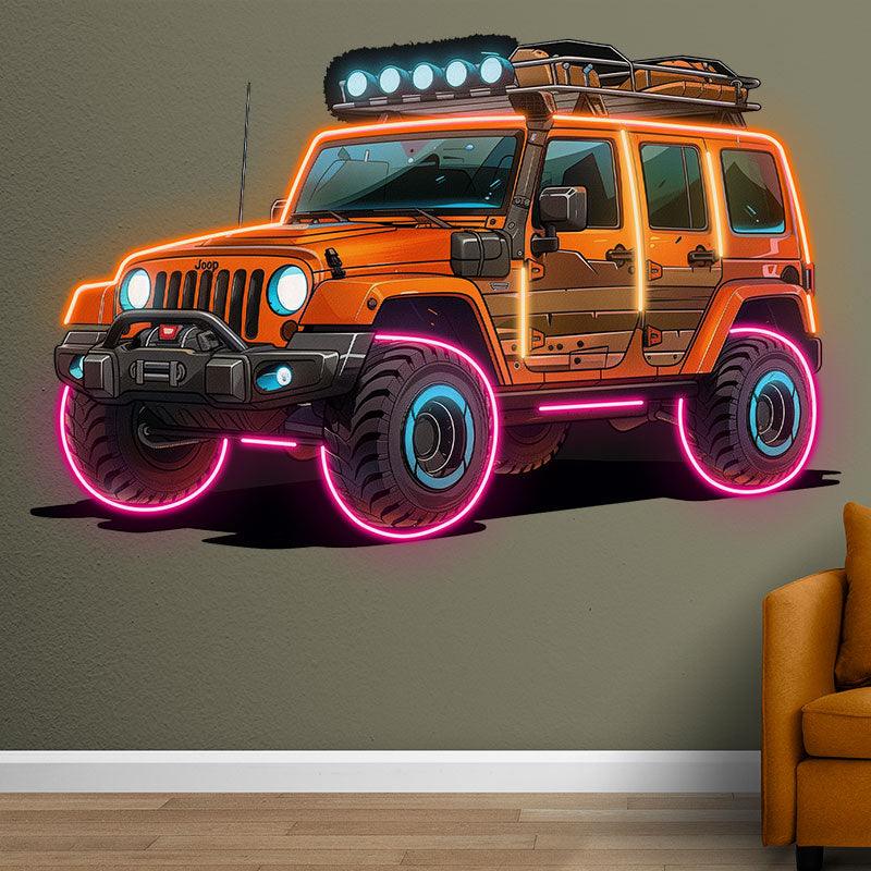 Orange Jeep Lights Creative Unique Car LED neon sign product image
