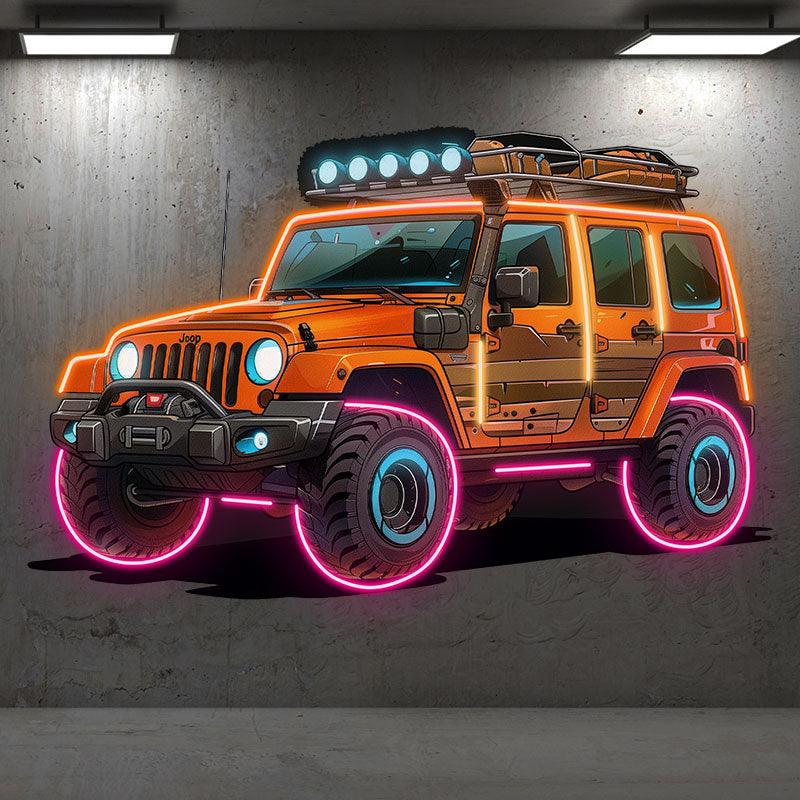 Orange Jeep Lights Creative Unique Car LED neon sign product image