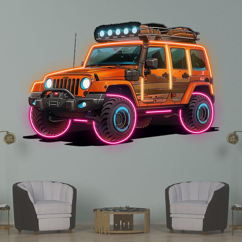 Orange Jeep Lights Creative Unique Car LED neon sign product image