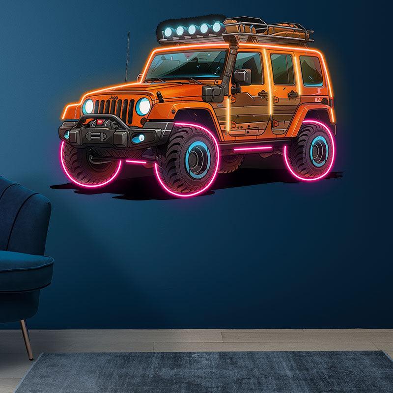 Orange Jeep Lights Creative Unique Car LED neon sign product image