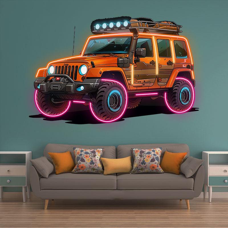 Orange Jeep Lights Creative Unique Car LED neon sign product image