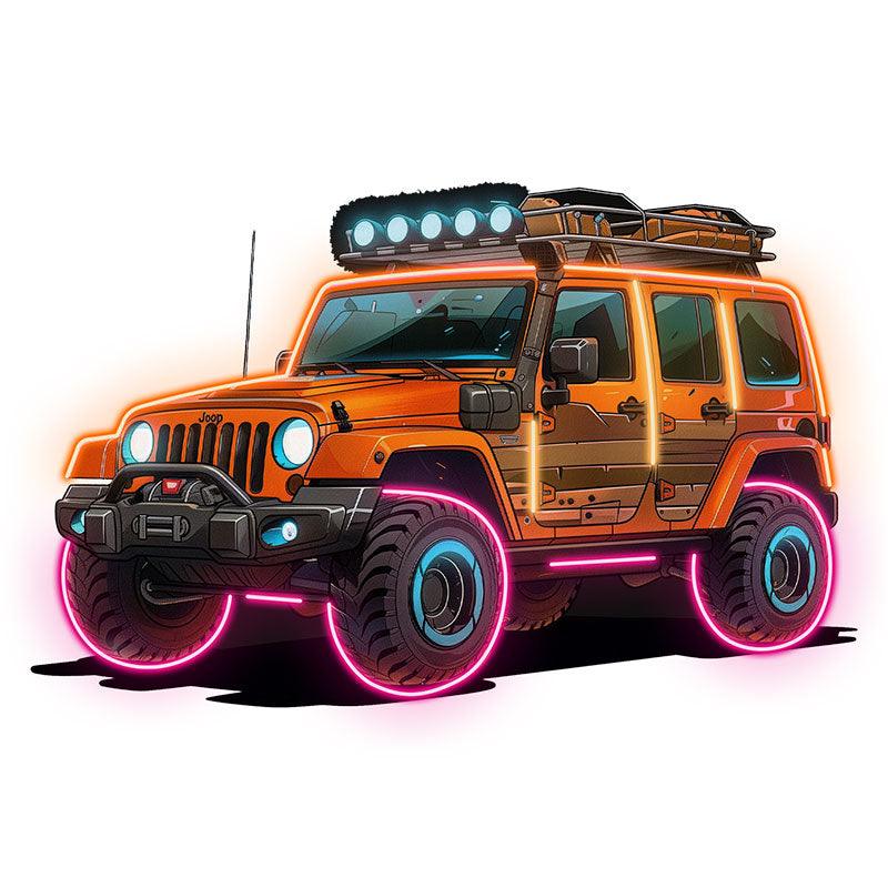 Orange Jeep Lights Creative Unique Car LED neon sign product image