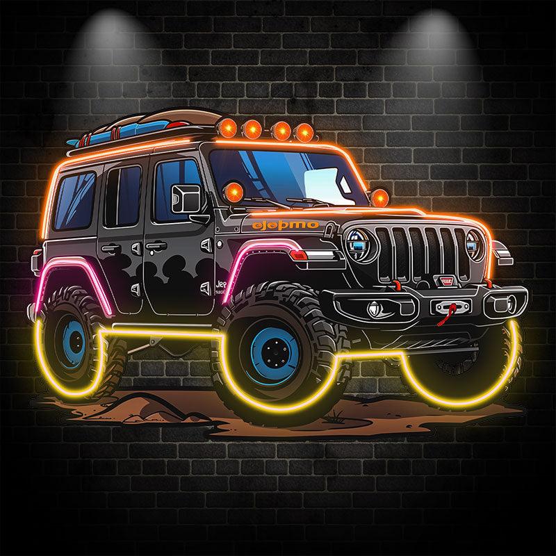 Black Jeep Lights Creative Unique Car LED neon sign by NeonCS