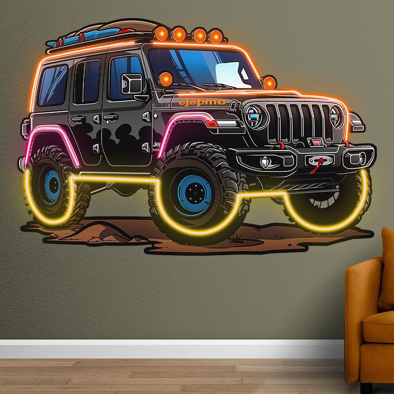 Black Jeep Lights Creative Unique Car LED neon sign product image