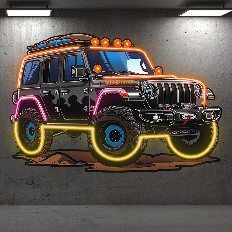 Black Jeep Lights Creative Unique Car LED neon sign product image