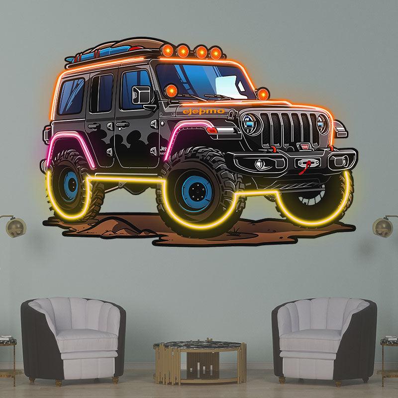 Black Jeep Lights Creative Unique Car LED neon sign product image