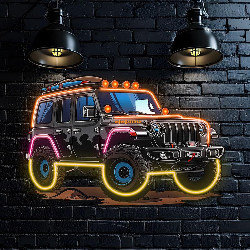 Black Jeep Lights Creative Unique Car LED neon sign product image