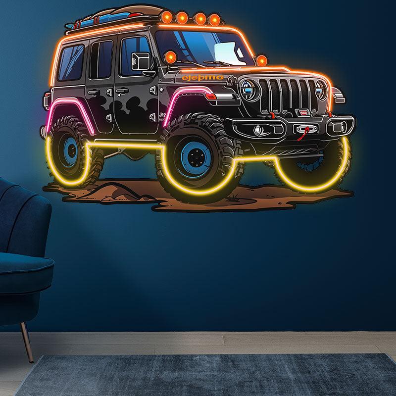 Black Jeep Lights Creative Unique Car LED neon sign product image