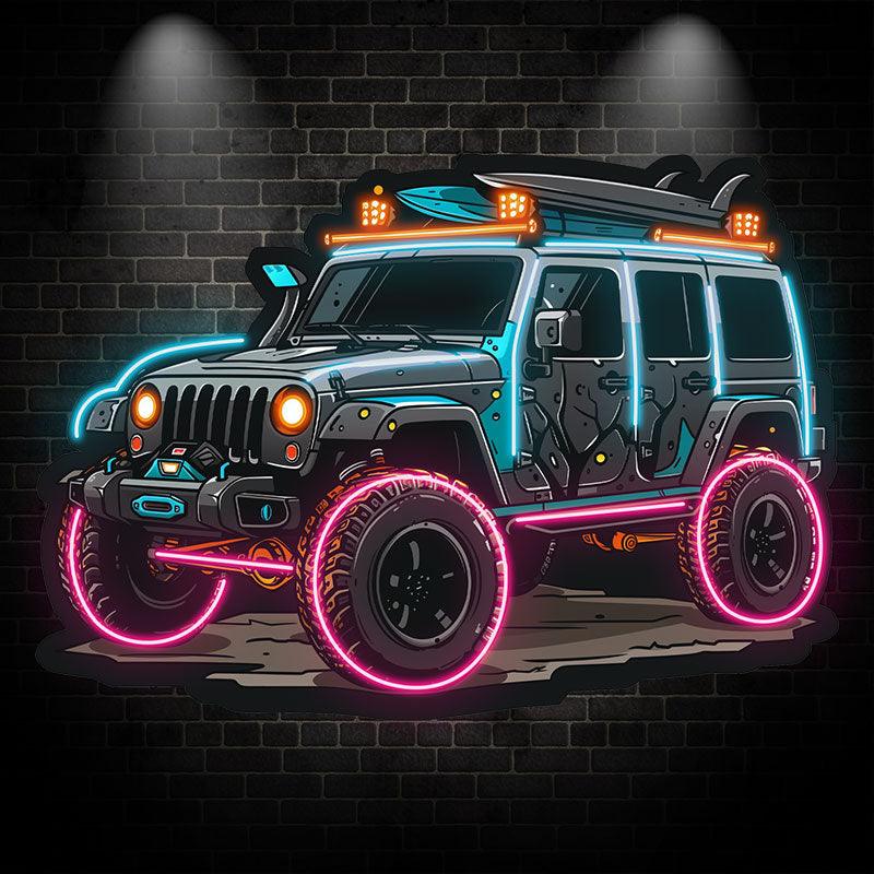 Blue Jeep Lights Creative Unique Car LED neon sign by NeonCS