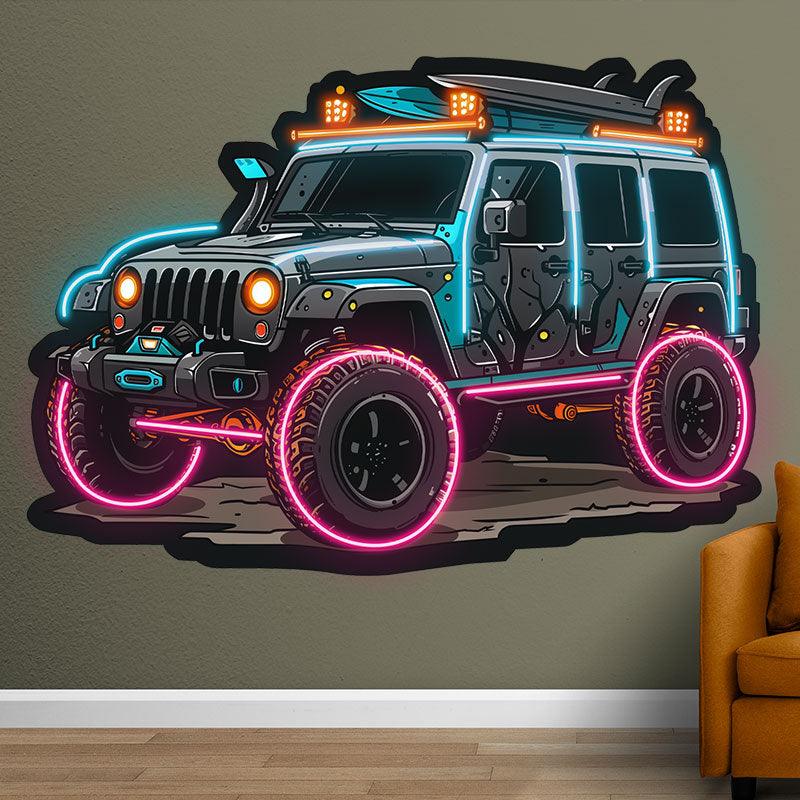 Blue Jeep Lights Creative Unique Car LED neon sign product image