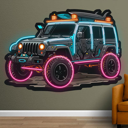 Blue Jeep Lights Creative Unique Car LED neon sign product image